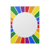 RAINBOW FLAG BUTTON RAYS + uw teken of tekst Notitieblok (Linkerzijde)