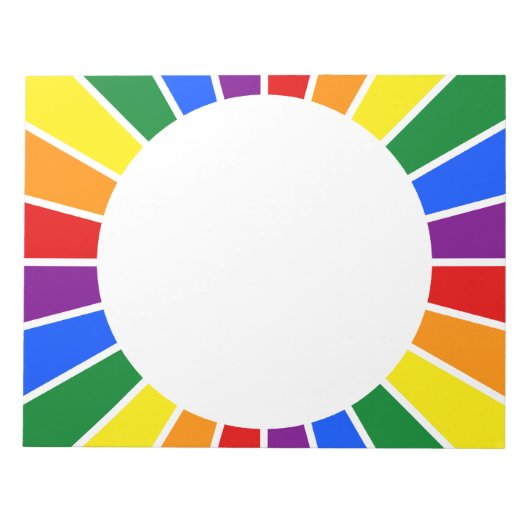 RAINBOW FLAG BUTTON RAYS + uw teken of tekst Notitieblok (Voorkant)