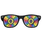 RAINBOW FLAG BUTTON RAYS + uw teken of tekst Retro Zonnebril (Voorkant)