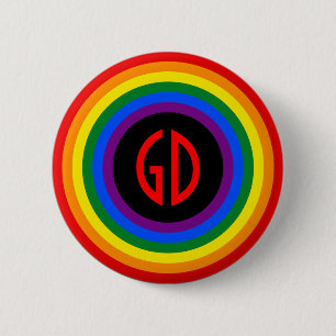 RAINBOW FLAG BUTTON + uw teken of monogram