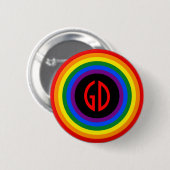 RAINBOW FLAG BUTTON + uw teken of monogram (Voorkant /achterkant)