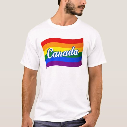 Rainbow Flag Canada Gay Pride LGBTQ T-shirt (Voorkant)