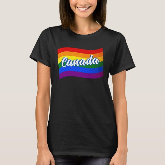 Rainbow Flag Canada Gay Pride LGBTQ T-shirt (Voorkant)