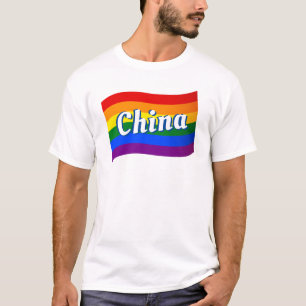 Rainbow Flag China Chinese Gay Pride LGBT LGBTQ T-shirt