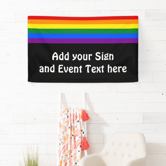 RAINBOW FLAG COLOREN / LGBT + uw ideeën Spandoek (Insitu)