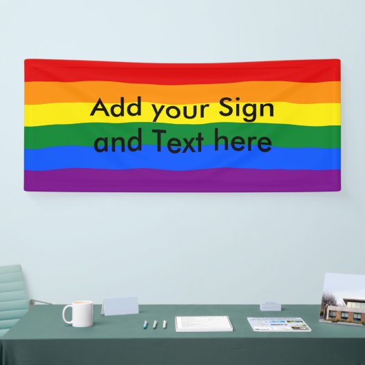 RAINBOW FLAG COLOREN / LGBT + uw ideeën Spandoek (Beurs)