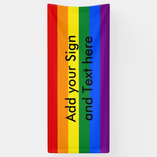 RAINBOW FLAG COLOREN / LGBT + uw ideeën Spandoek (Verticaal)