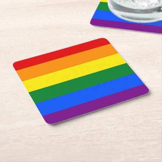 RAINBOW FLAG COLOREN + uw ideeën Kartonnen Onderzetters (Schuin)