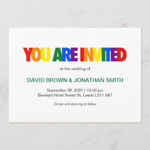 Rainbow Flag Colors Gay Wedding Invitations Kaart