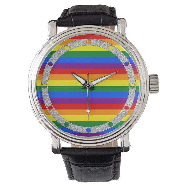 RAINBOW FLAG COLORS HORLOGE (Voorkant)