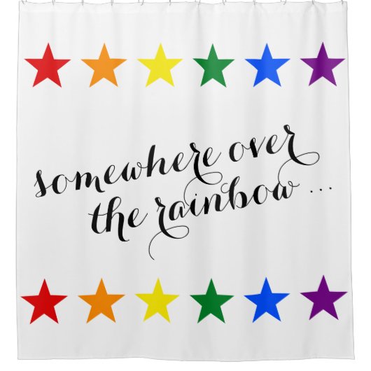 RAINBOW FLAG COLORS sterren garland + jouw ideeën Douchegordijn (Voorkant)