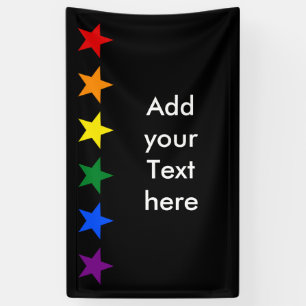 RAINBOW FLAG COLORS sterren garland + jouw ideeën Spandoek