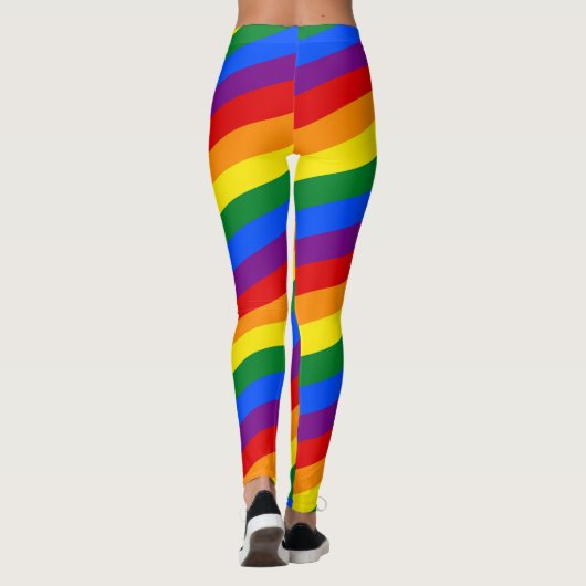 RAINBOW FLAG COLORS strepen + uw ideeën Leggings (Achterkant)