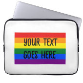 Rainbow Flag "creëer Your Own" Aangepaste tekst Laptop Sleeve (Voorkant)