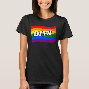 Rainbow Flag DIVA fabulous Gay Pride LGBTQ T-shirt