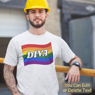 Rainbow Flag DIVA fabulous Gay Pride LGBTQ T-shirt