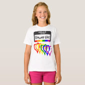 Rainbow Flag draagt de naam Bloemenmeisje Badge We T-shirt (Voorkant volledig)