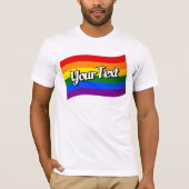 Rainbow Flag Flying Voeg Jouw tekst Gay Pride LGBT T-shirt (Voorkant)