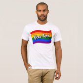 Rainbow Flag Flying Voeg Jouw tekst Gay Pride LGBT T-shirt (Voorkant volledig)