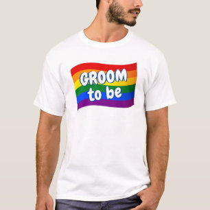 Rainbow Flag Gay Groom to be Gay huwelijk LGBTQ T-shirt