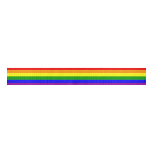 Rainbow Flag Gay Lesbian Pride Grosgrain Lint (Voorkant)