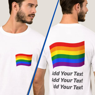 Rainbow Flag Gay Pride 2-side print aangepaste tek T-shirt