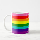 Rainbow Flag Gay Pride LGBT 8 Stripes Love is Love Koffiemok (Links)