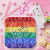 Rainbow Flag Gay Pride LGBT LGBTQ+ aangepaste teks Papieren Bordje (Feest)