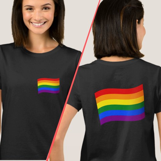 Rainbow Flag Gay Pride LGBT LGBTQ voor/achter T-shirt