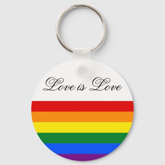 Rainbow Flag Gay Pride LGBT Love Sleutelhanger (Voorkant)