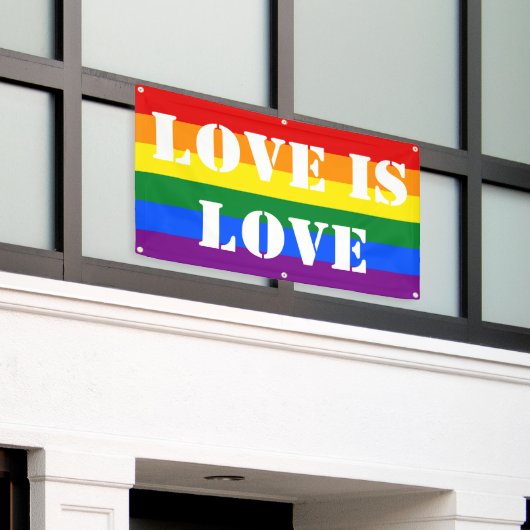 Rainbow Flag Gay Pride LGBT Love Spandoek (Buitenkant Gebouw)