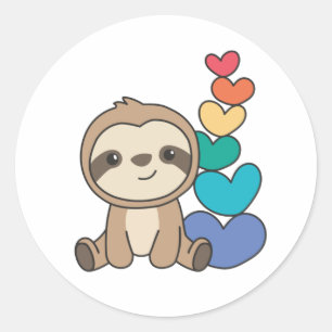 Rainbow Flag Gay Pride Lgbtq Hearts Klassieke Ronde Sticker