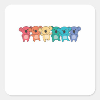 Rainbow Flag Gay Pride Lgbtq Koala Cute Koalas Vierkante Sticker