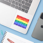 Rainbow Flag Gay Pride LGBTQ LGBT liefde is liefde Sticker (Laptop met iPhone)