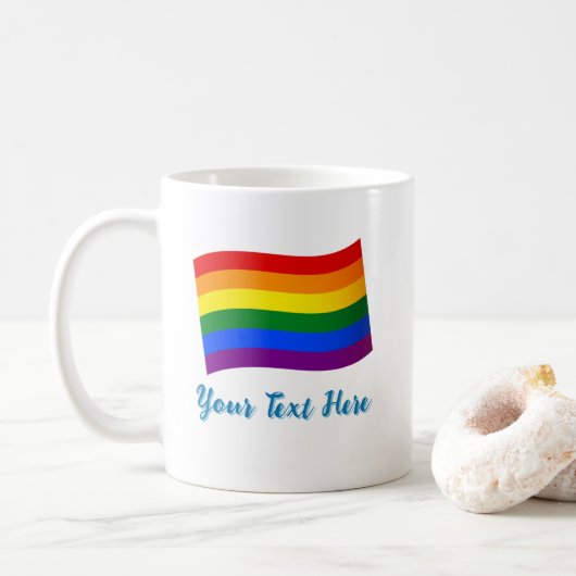 Rainbow Flag Gay Pride LGBTQ Pride douanetekst Koffiemok (Met donut)