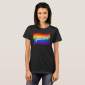 Rainbow Flag Gay Pride LGBTQ Pride douanetekst T-shirt (Voorkant volledig)