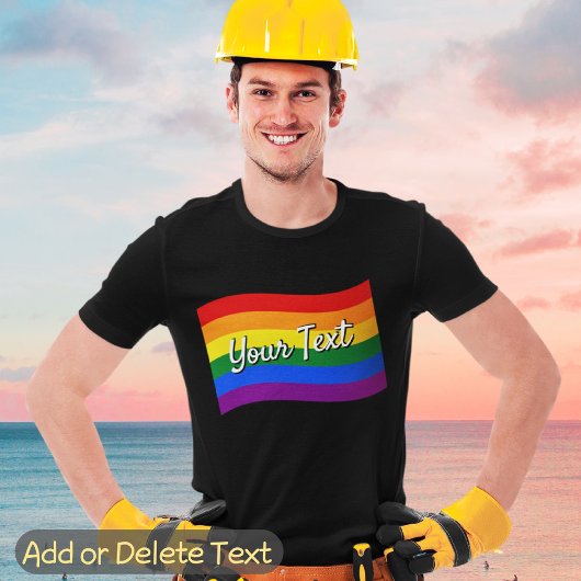 Rainbow Flag Gay Pride LGBTQ Pride douanetekst T-shirt