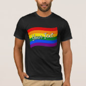 Rainbow Flag Gay Pride LGBTQ Pride douanetekst T-shirt (Voorkant)