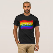 Rainbow Flag Gay Pride LGBTQ Pride douanetekst T-shirt (Voorkant volledig)