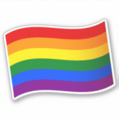 Rainbow Flag Gay Pride LGBTQ uit en trots Sticker (Voorkant)
