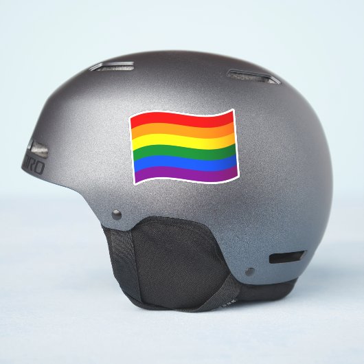 Rainbow Flag Gay Pride LGBTQ uit en trots Sticker (Helm Zijkant)