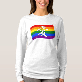 Rainbow Flag Gay Pride LOVE in Kanji en Chinees T-shirt