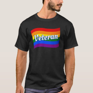 Rainbow Flag gay veteran gay militant LGBTQ T-shirt