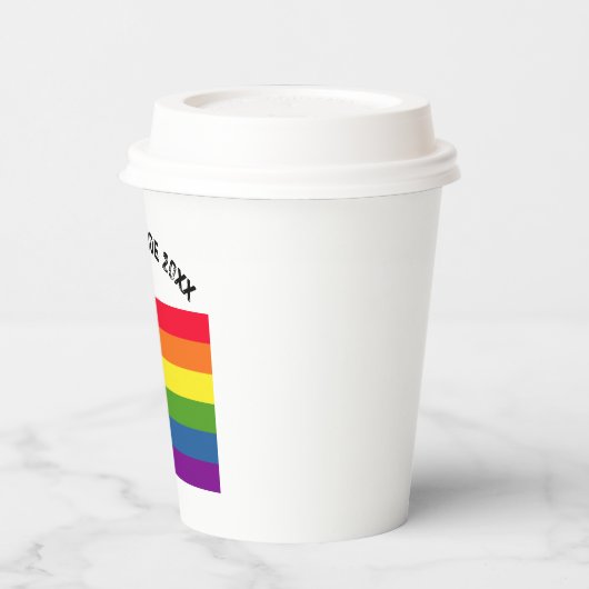 Rainbow Flag Gelukkig LGBT Pride Aangepaste Tekst Papieren Bekers (Links)