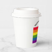 Rainbow Flag Gelukkig LGBT Pride Aangepaste Tekst Papieren Bekers (Rechts)