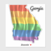 Rainbow Flag Georgia GA State Outline Sticker (Vel)
