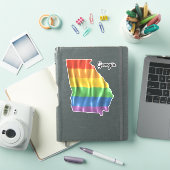 Rainbow Flag Georgia GA State Outline Sticker (iPad Cover)