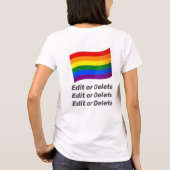 Rainbow Flag Gepersonaliseerde tekst LGBT Gay Prid T-shirt (Achterkant)