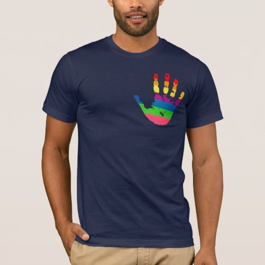 Rainbow Flag Handprint T-shirt (Voorkant)