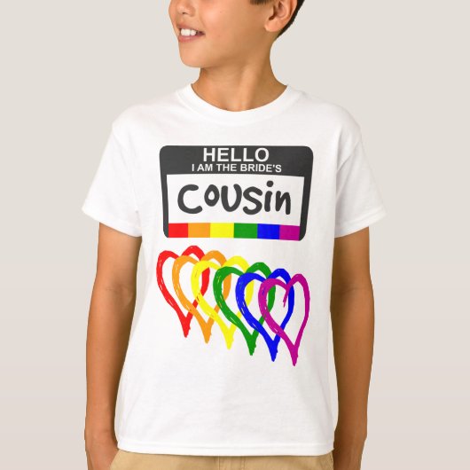 Rainbow Flag harten bride neef T-shirt (Voorkant)